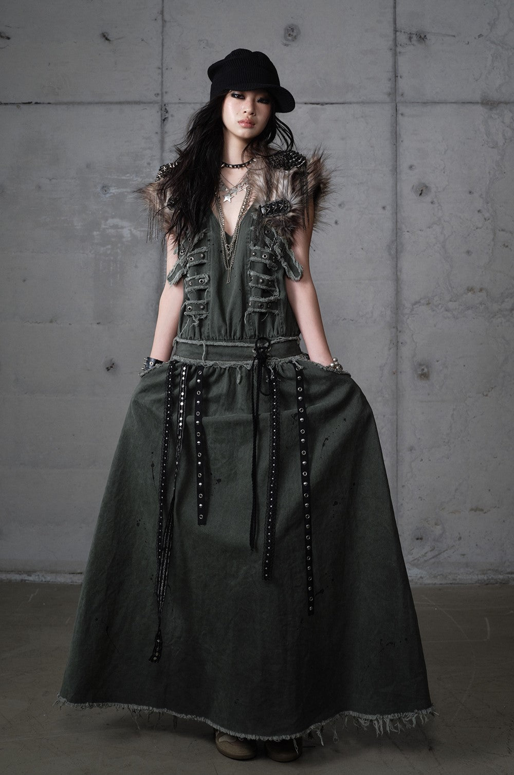 Punk Raw Edge Long Dress NOR0208