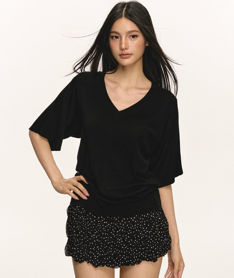 Stretch V-neck T-shirt ANA0027