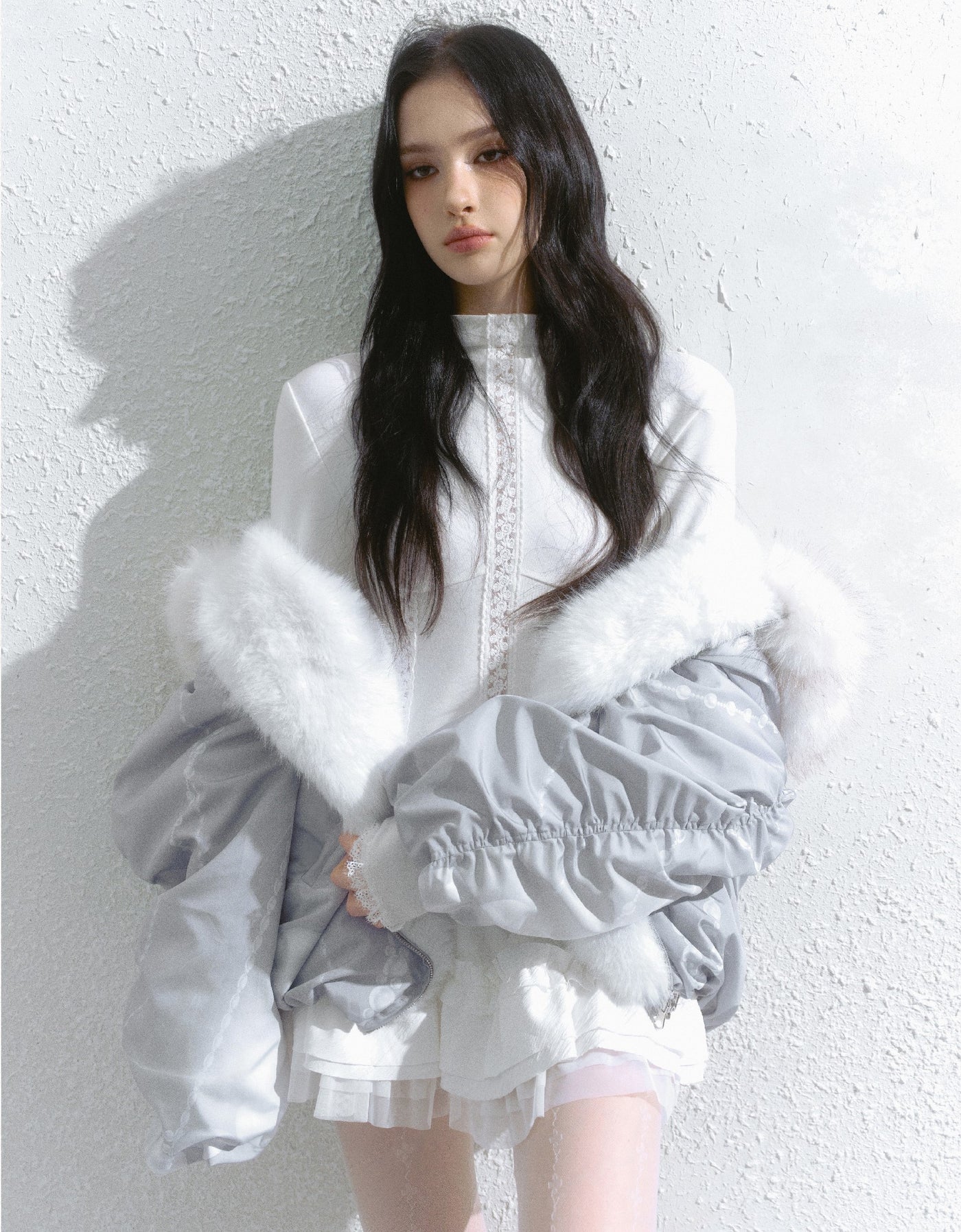 Patchwork Fur Print Reversible Short Coat SAL0193