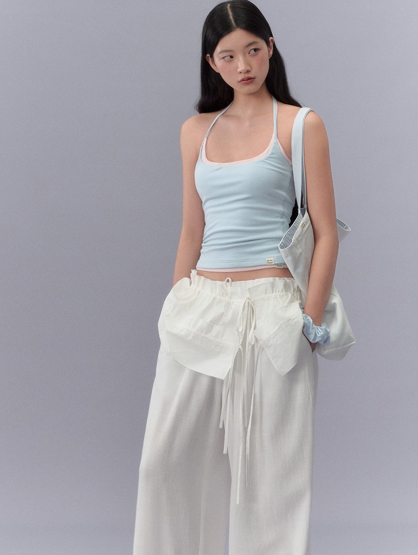 Lace Waistband Drape Pants LAL0212