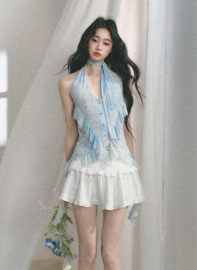 Mint Blue Halter Top/Long Skirt SAL0165