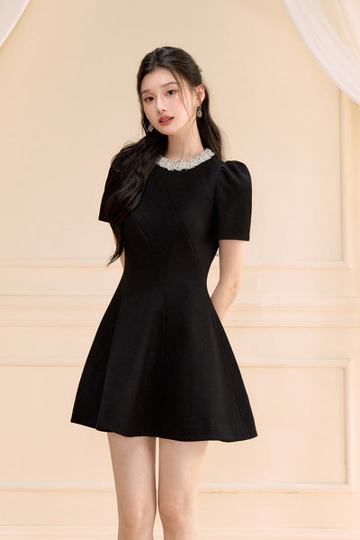 Puff Sleeve Short Umbrella Dress OSH0155