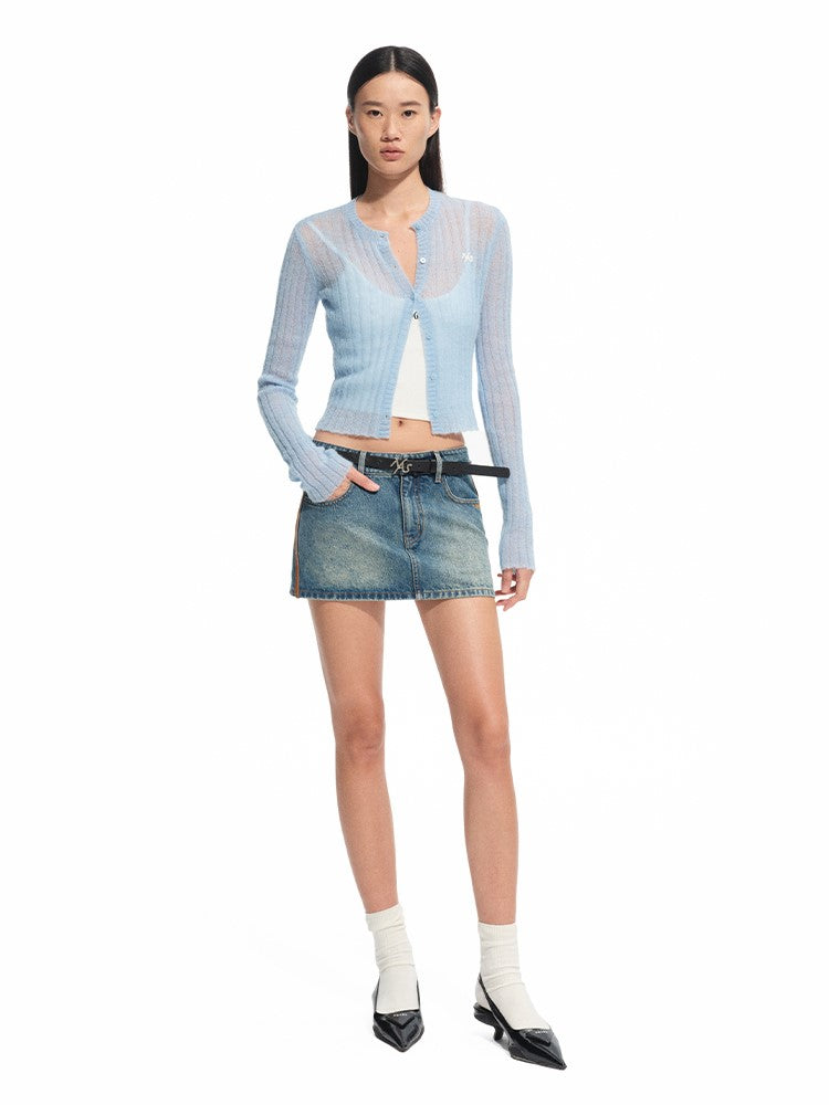 Modern Retro Washed Twill Leather Skirt NOT0310
