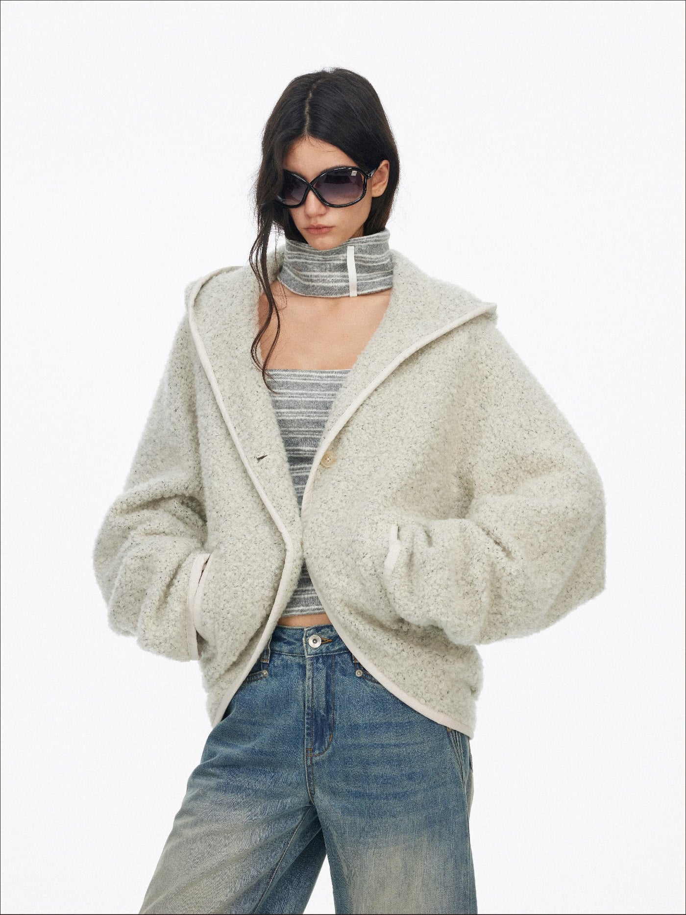 Drop Shoulder Loose Batwing Sleeve Jacket SAL0195