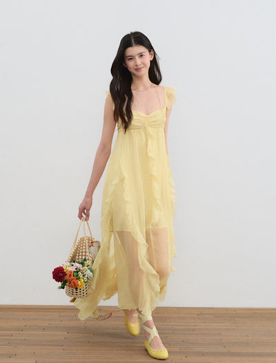 Small Flying Sleeves Ruffle Dress LAL0196