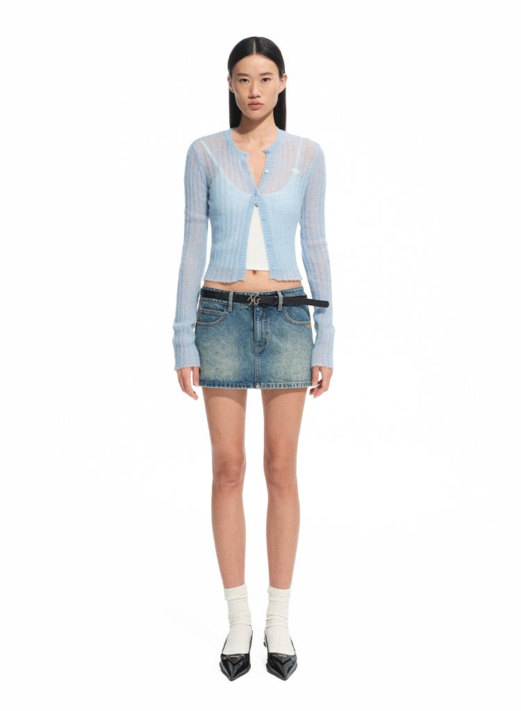 Modern Retro Washed Twill Leather Skirt NOT0310