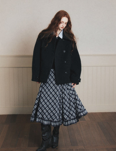 Retro Plaid Large Swing Skirt LUL0188