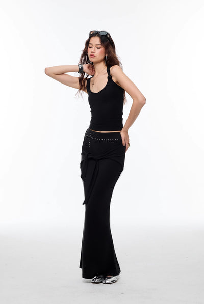 Cross Irregular Long Skirt 4MU0131
