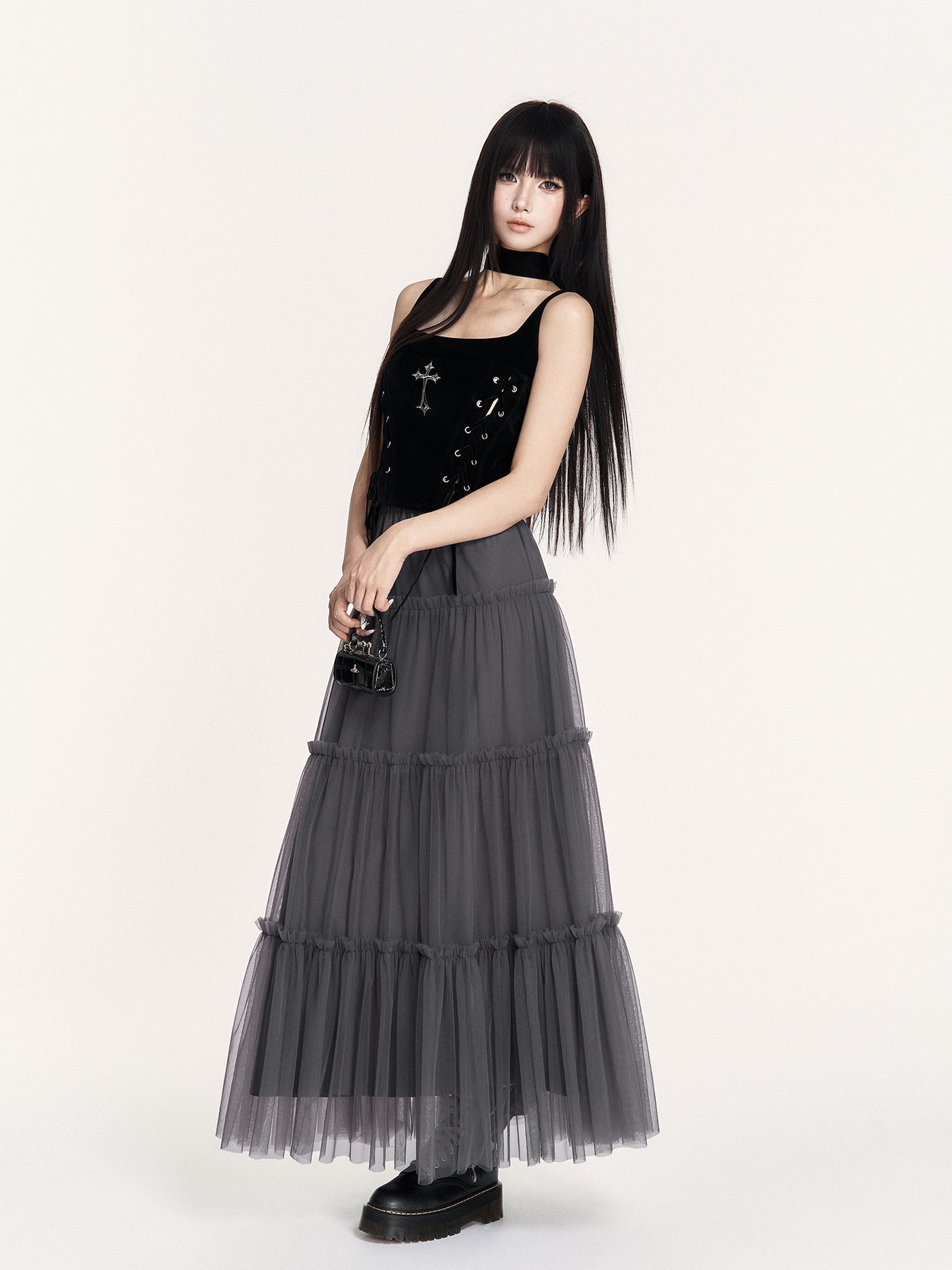 Romantic Irregular Mesh Cake Skirt VOC0436