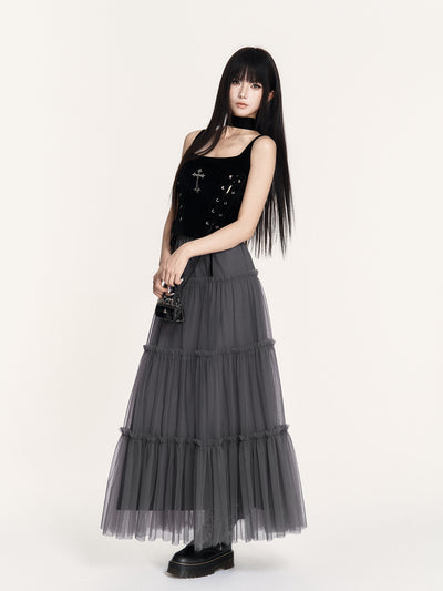 Romantic Irregular Mesh Cake Skirt VOC0436