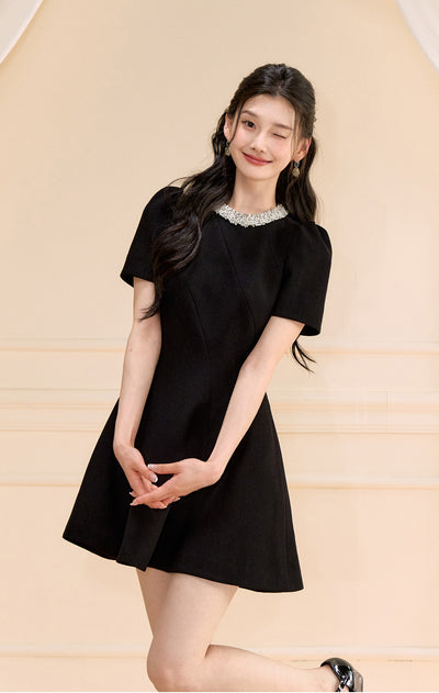 Puff Sleeve Short Umbrella Dress OSH0155