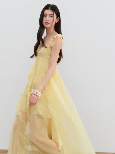 Small Flying Sleeves Ruffle Dress LAL0196