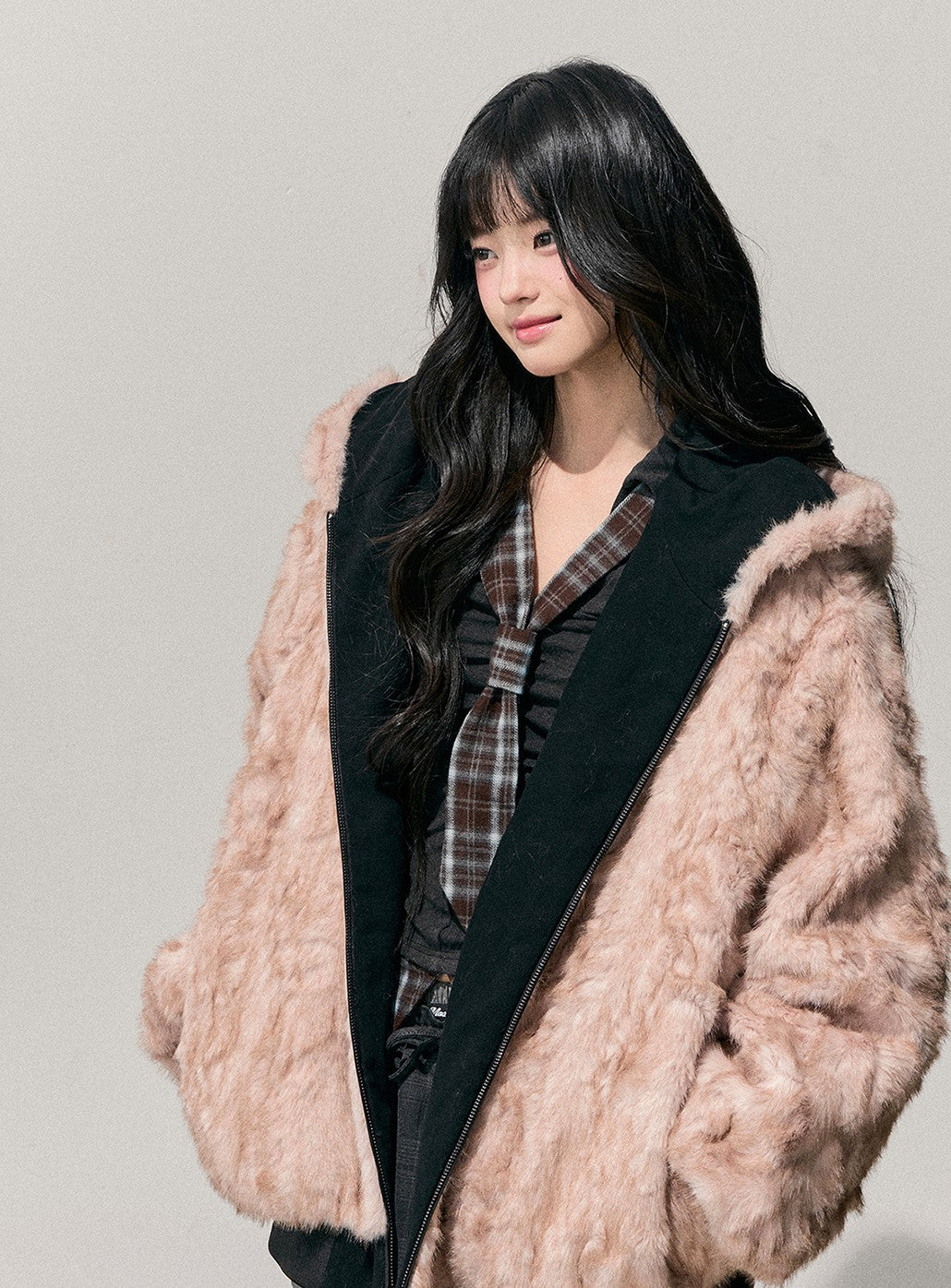 Reversible Hooded Fur Jacket DIA0725