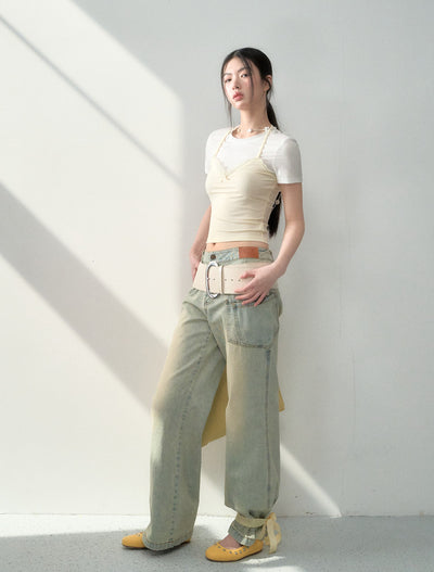 Washed Casual Loose Flared Jeans LAL0191