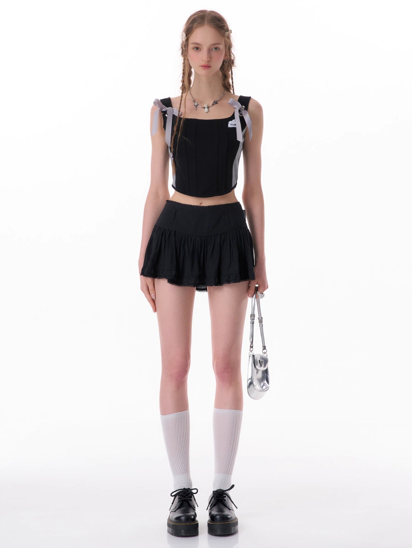 High-waist Slim Lace A-line Short Skirt ZIZ0069