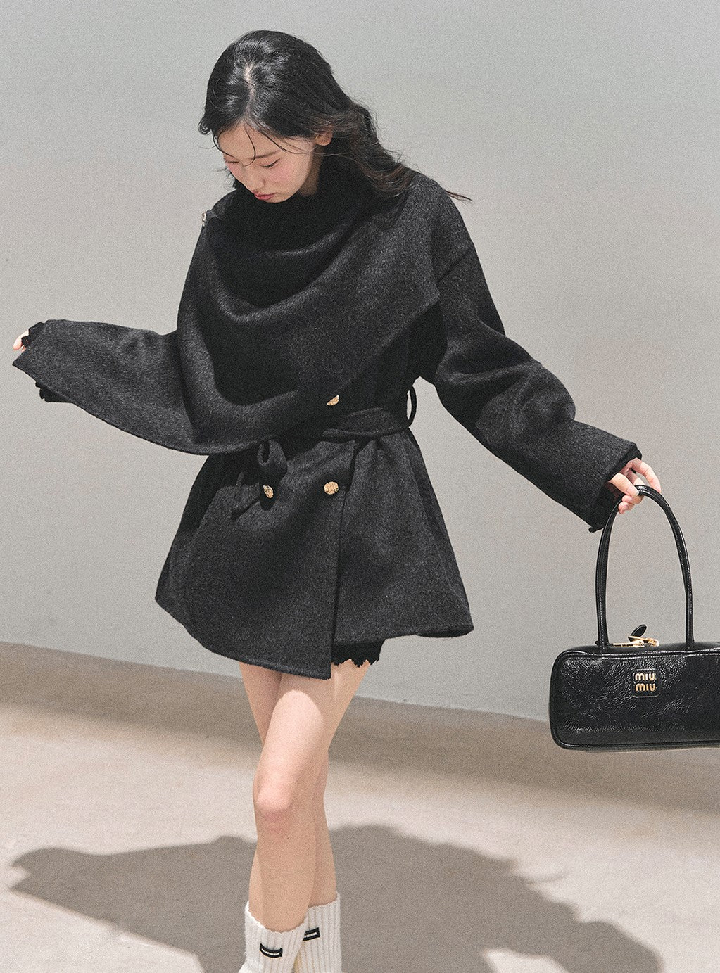 Multi Color Double-faced Wool Coat DIA0704