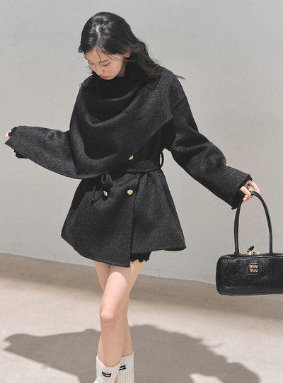 Multi Color Double-faced Wool Coat DIA0704