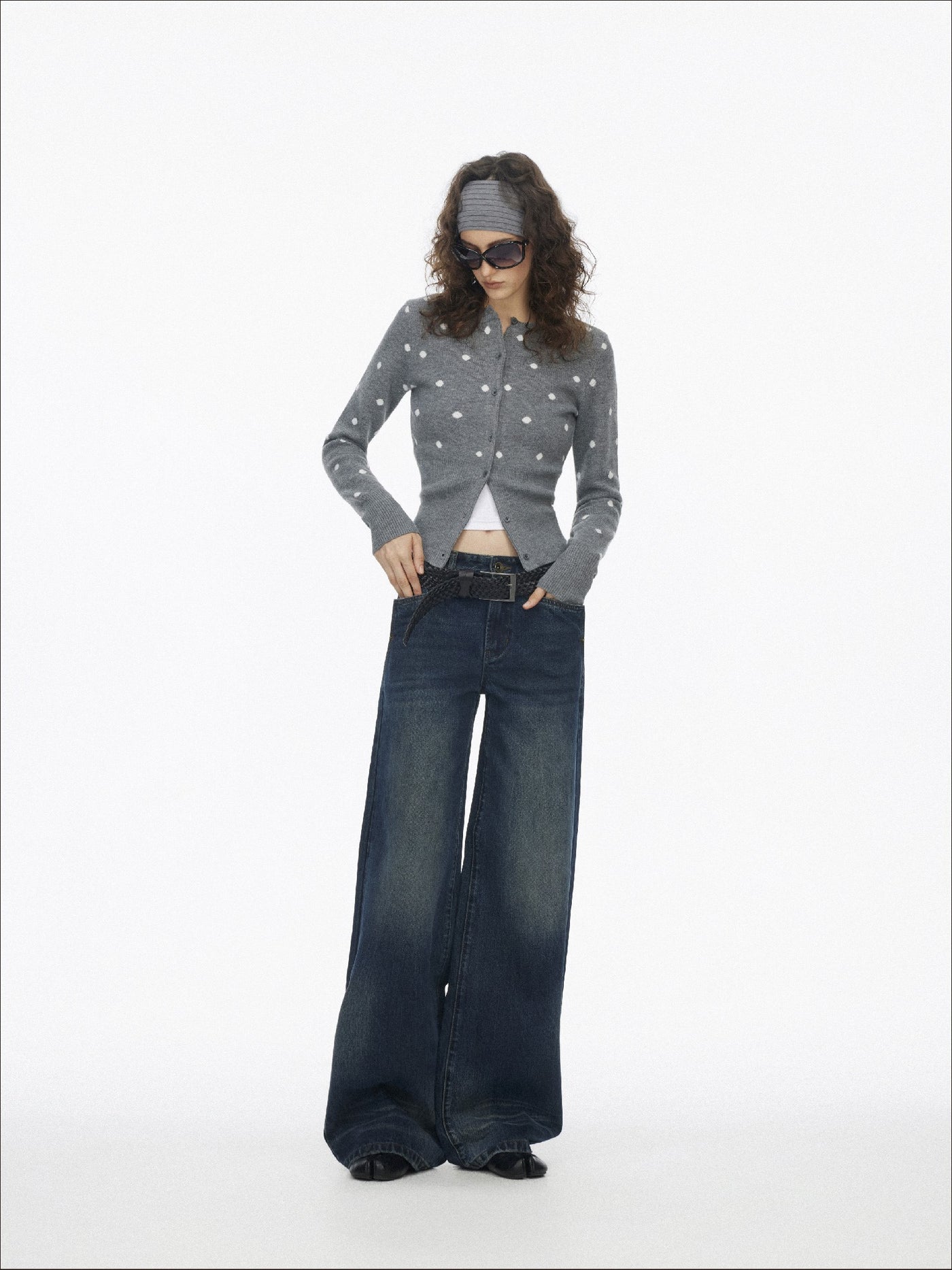 Retro Polka Dot Base Knit Cardigan SAL0199