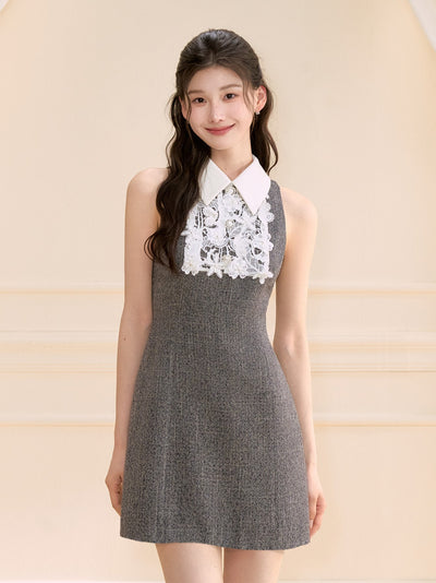 Lace Pearl Sleeveless/Short Sleeves Dress OSH0127