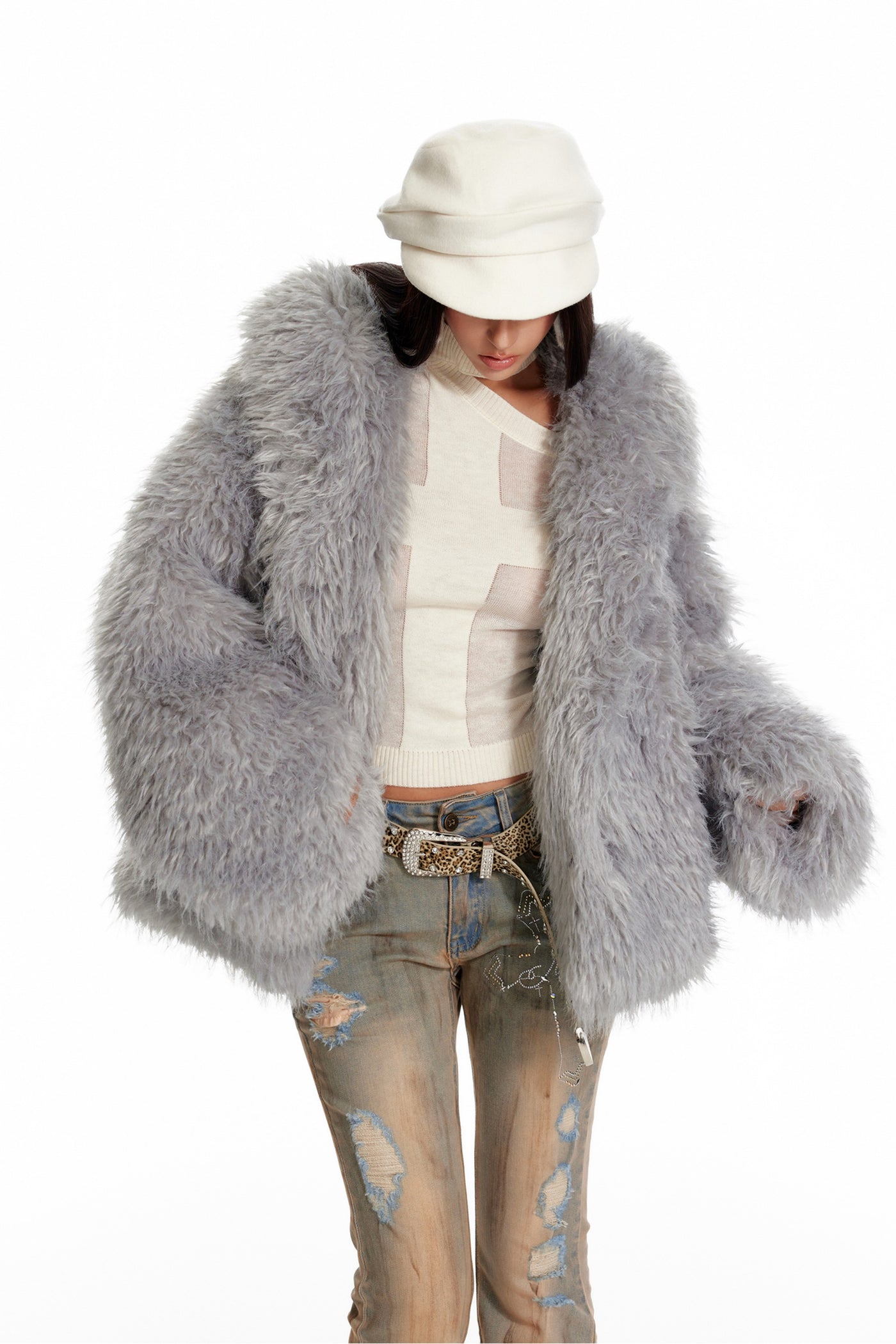 American Style Environmentally Friendly Fur Coat 4MU0086