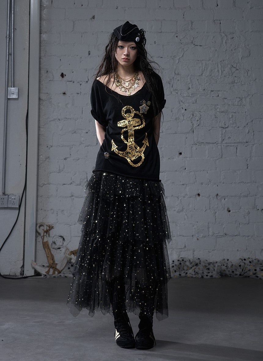Star Multi-layered Mesh Cake Skirt NOR0182