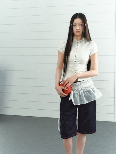 High Collar Button T-shirt LAL0209