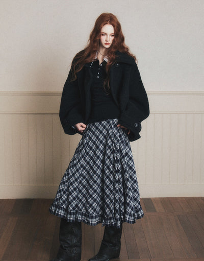 Retro Plaid Large Swing Skirt LUL0188