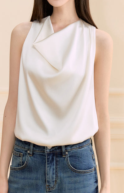 Swing Collar Sleeveless Shirt/Skirt OSH0153
