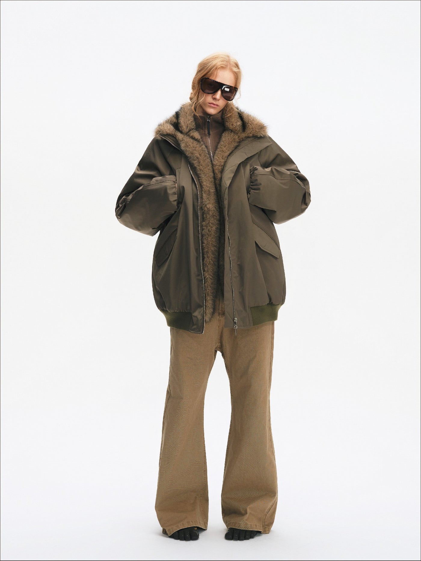 American Retro Plush Collar Coat SAL0205