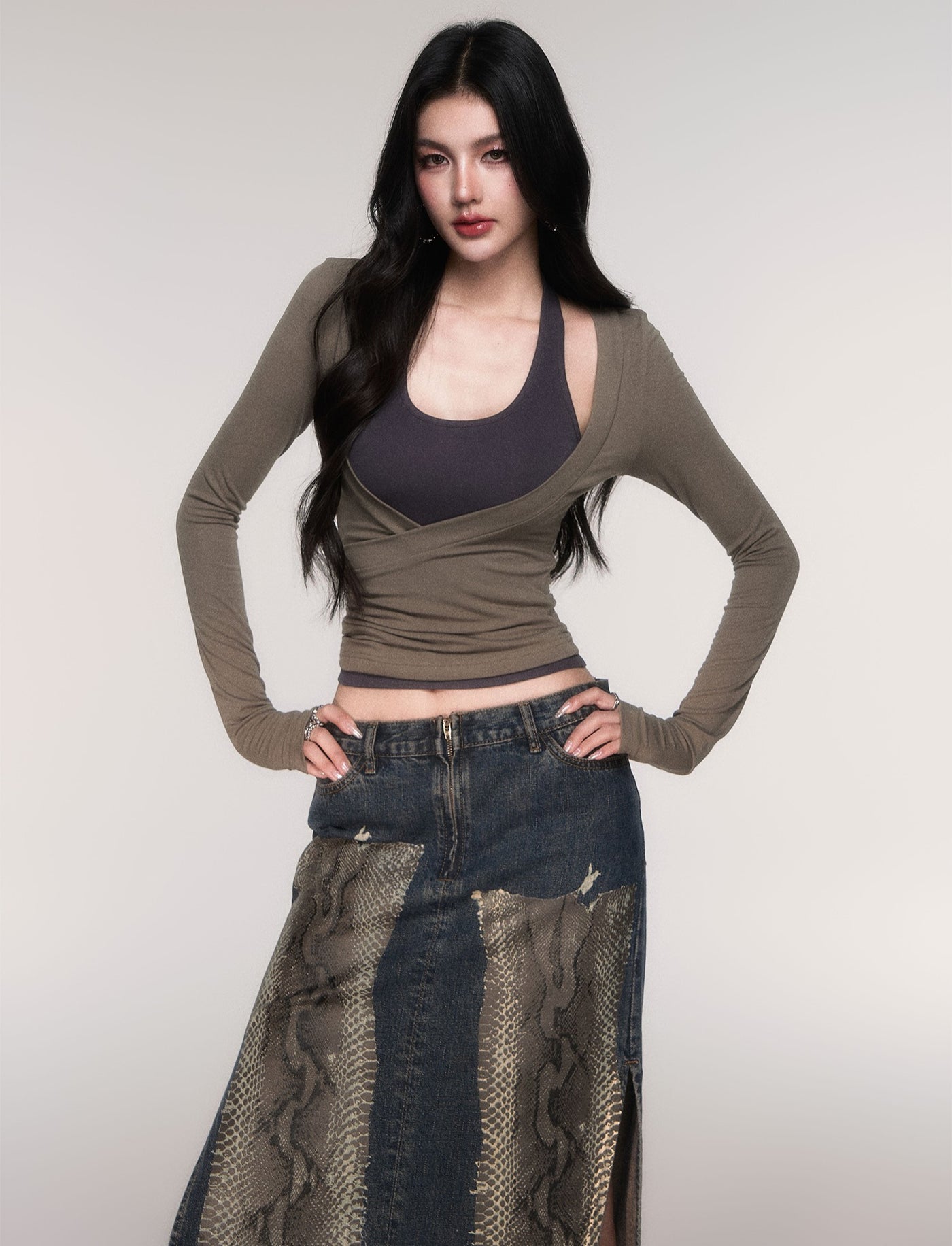 Two-Piece  Halter Neck T-Shirt LUL0204