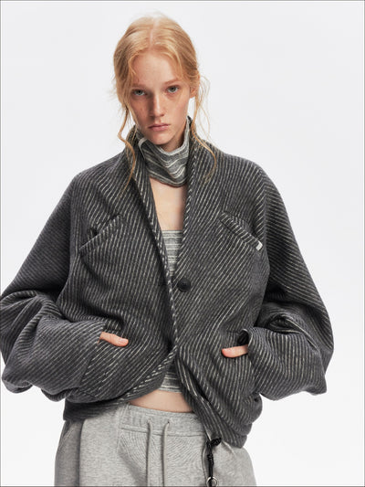 Drop-shoulder Batwing Sleeve Jacket SAL0191