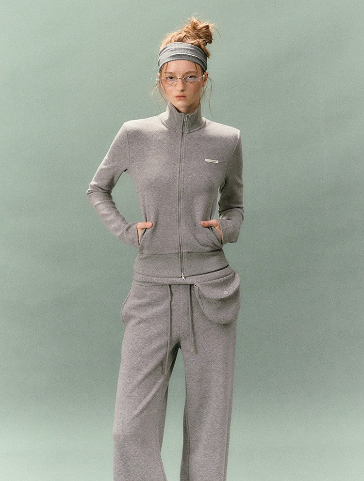 Stand Collar Slim Sweatshirt Jacket/Pants LAL0236