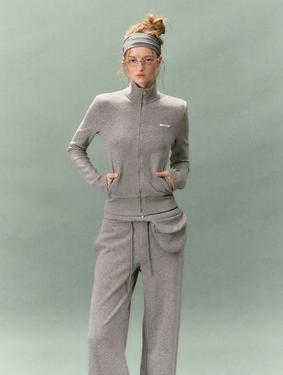 Stand Collar Slim Sweatshirt Jacket/Pants LAL0236