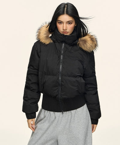 Fur Collar Hooded Short Down Jacket ANA0092