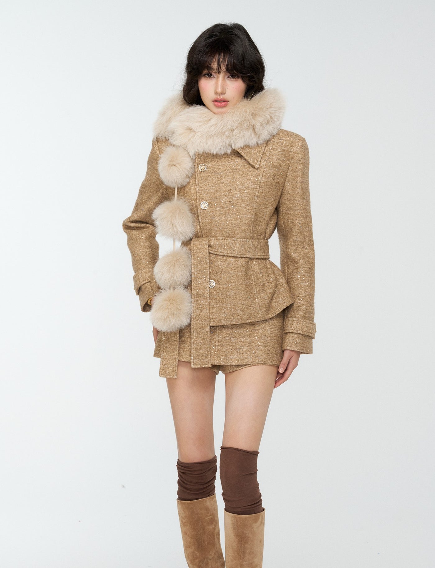 Sequined Jacket/Short Skirt/Midi Skirt 4MU0181