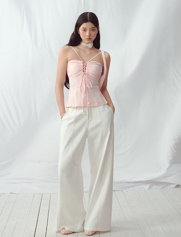 Cross Strap Hollow Striped Camisole LAL0220