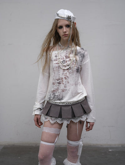 Punk One-shoulder Long-sleeved T-shirt NOR0169