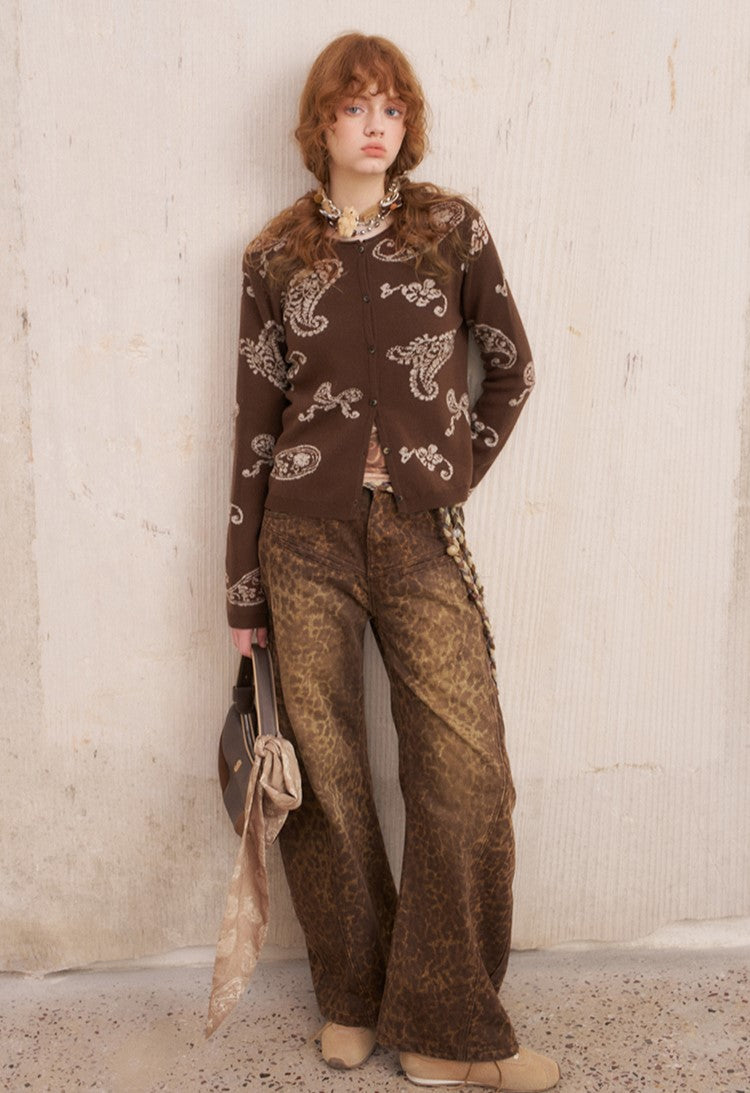 Paisley Jacquard Knitted Cardigan DID0227