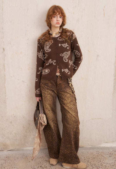 Paisley Jacquard Knitted Cardigan DID0227