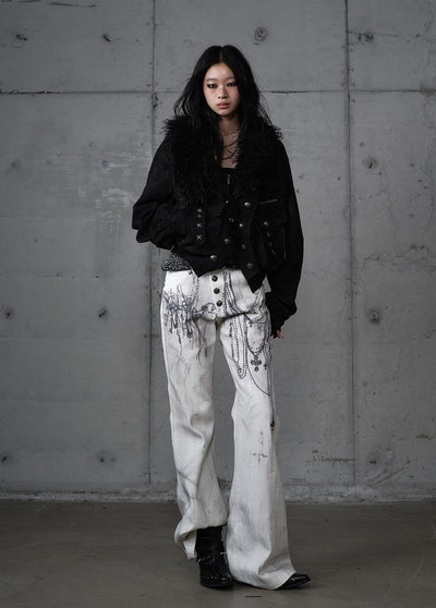 Chain Print Wide-leg  Jeans NOR0195