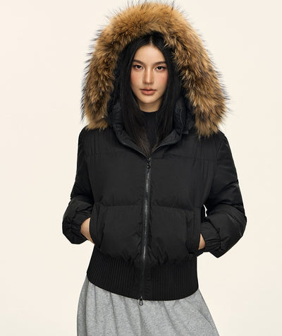 Fur Collar Hooded Short Down Jacket ANA0092