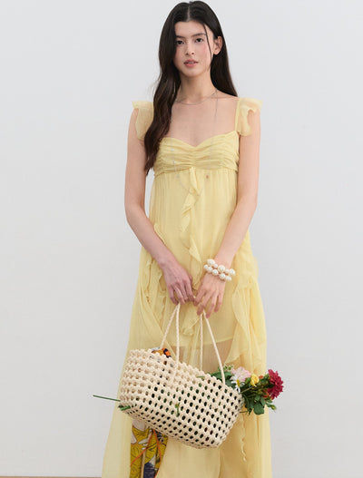 Small Flying Sleeves Ruffle Dress LAL0196
