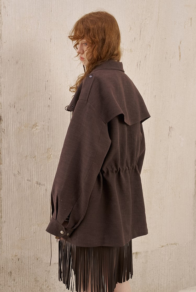 Pocket Drawstring Playful Jacket DID0229