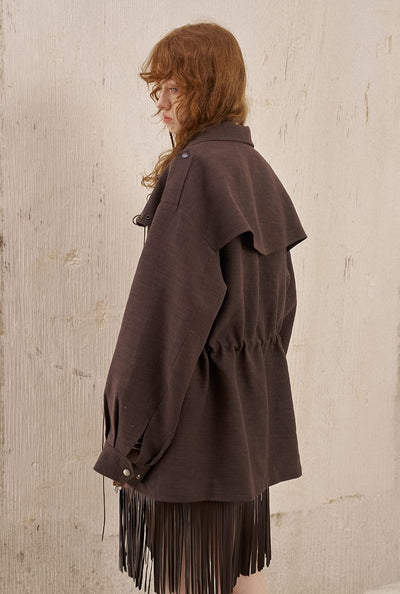 Pocket Drawstring Playful Jacket DID0229