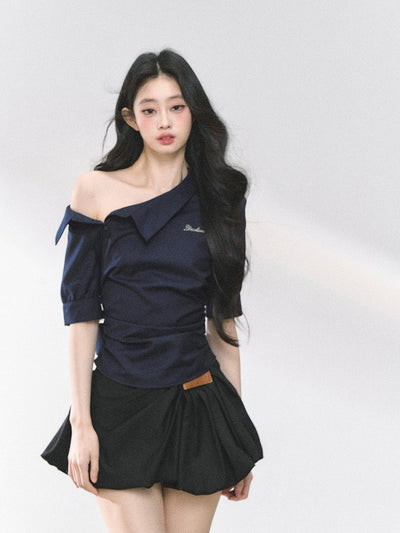High-end French off-shoulder Shirt DIA0505