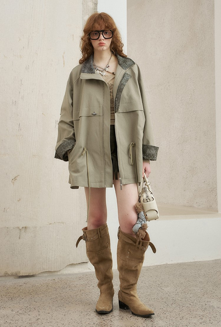 Paisley Patchwork Mid-length Jacket DID0216