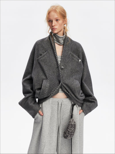 Drop-shoulder Batwing Sleeve Jacket SAL0191