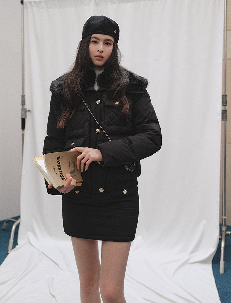 Detachable Puffy Collar Down Jacket LAL0246