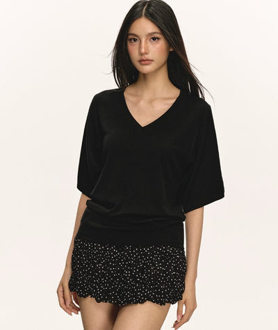 Stretch V-neck T-shirt ANA0027
