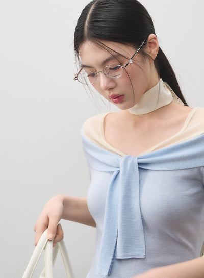 One-shoulder Twisted Slim T-shirt LAL0160